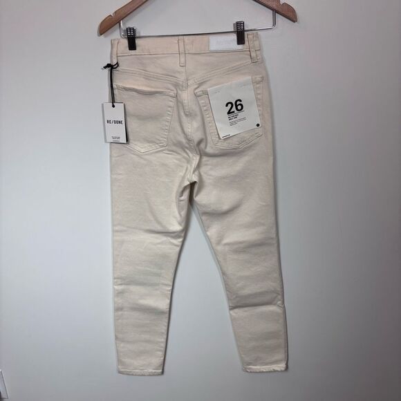 Revolve RE/DONE Orginals 90s High Rise Ankle Crop in Vintage White NEW Size 26 - Picture 7 of 16